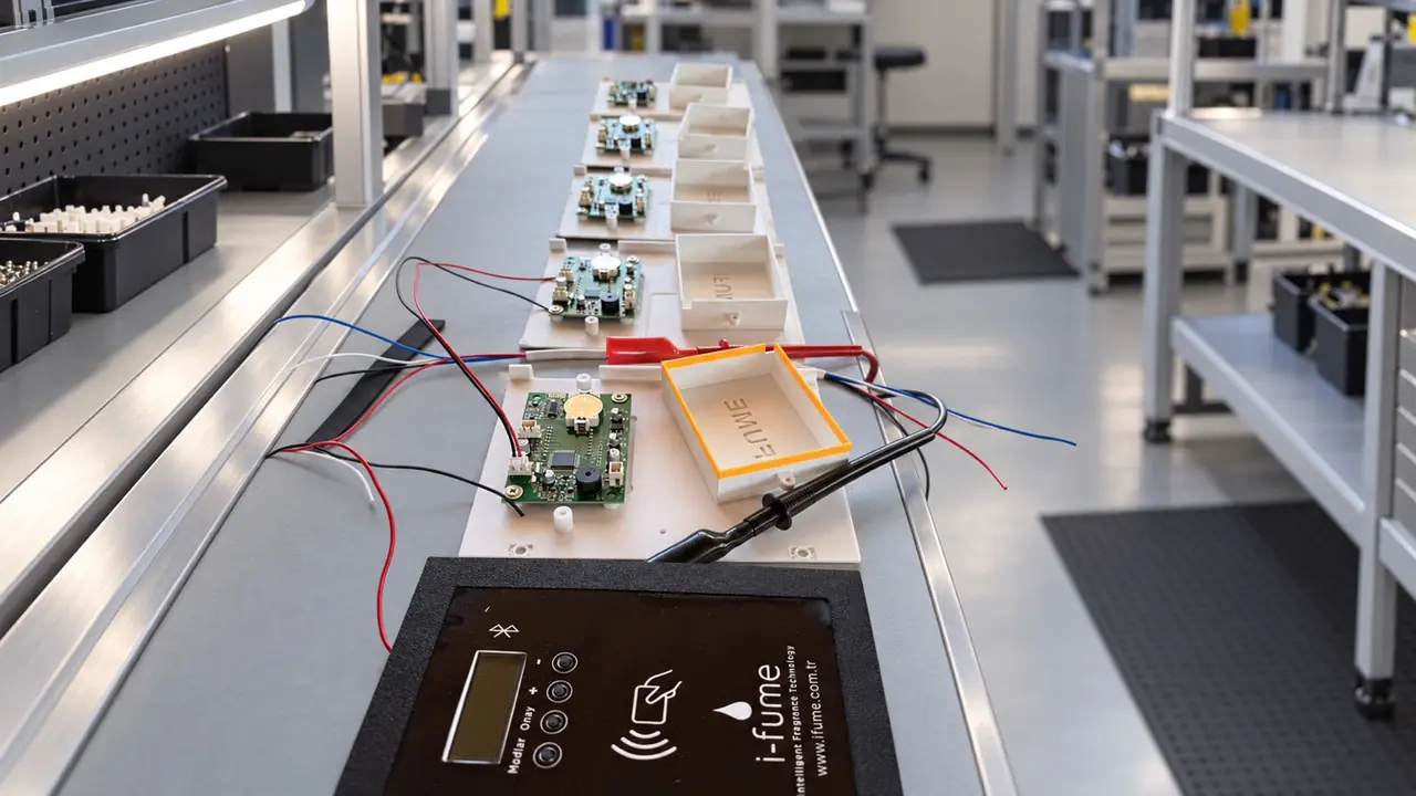 iFume koku makinesi kontrol kartları ve ön panellerinin elektronik test süreci